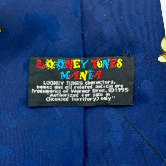 Tasmanian Devil & Bugs Bunny Looney Tunes Fishing Tie Vintage 1995 - Picture 7 of 8